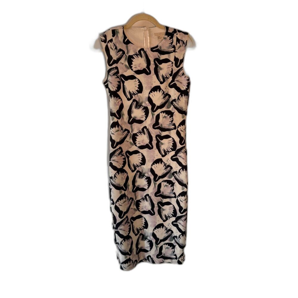 H&M White Floral Elastane Midi Dress